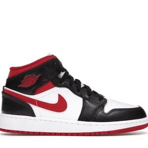 JORDAN 1 MID BLACK GYM RED